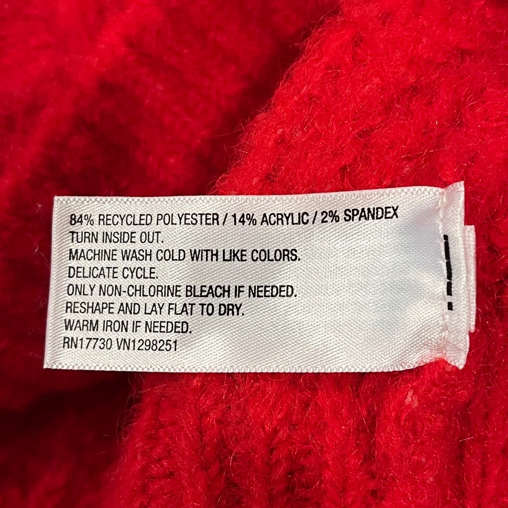 Universal Thread Red Fuzzy Knit Pullover Mockneck… - image 7